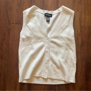 Express white sweater vest cream sweater vest white vest cream vest